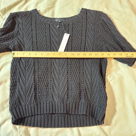 Sanctuary Women's sz Small Black Short Sleeve Knit Sweater New with Tags - Picture 8 of 9